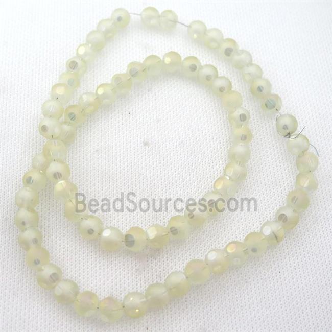 yellow round Crystal Glass Beads, matte