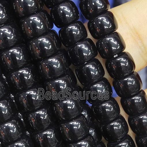 black Jadeite Glass beads, barrel