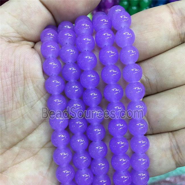 round lavender Jadeite Glass beads