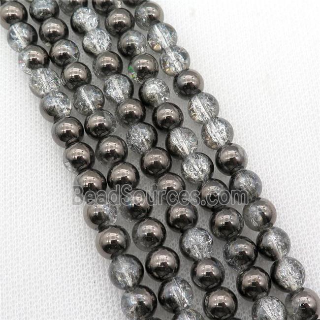 round Crackle Crystal Glass Beads