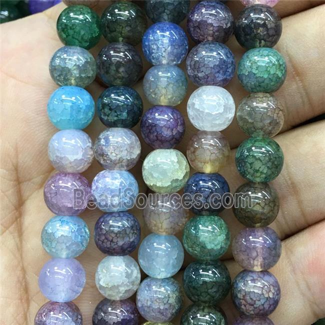 mix color Crackle Glass round Beads