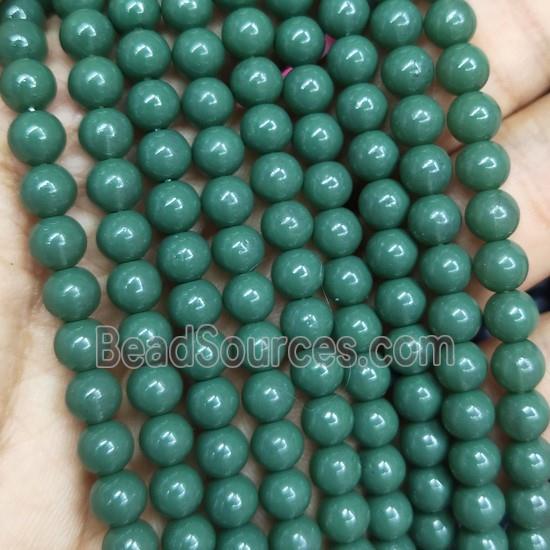 green fire Lacquered Glass Beads, round