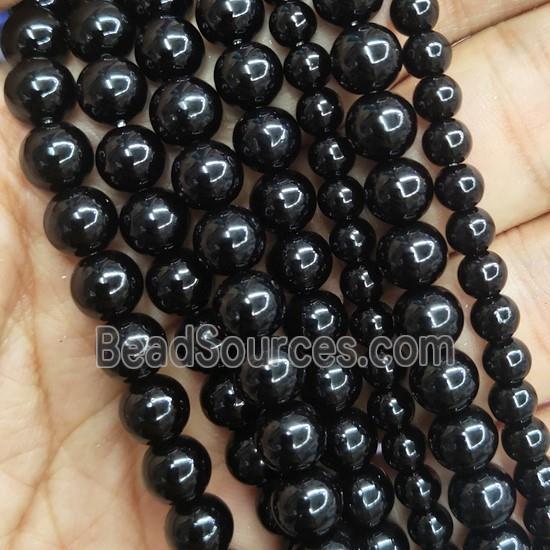 black fire Lacquered Glass Beads, round