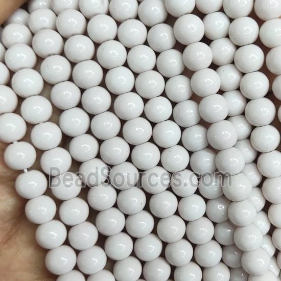 white fire Lacquered Glass Beads, round