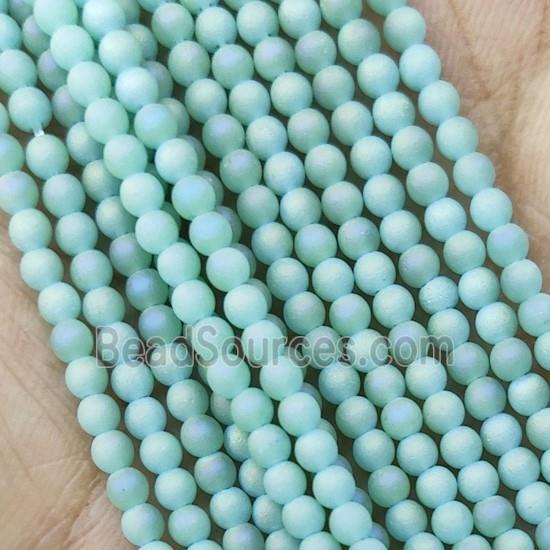 Green Glass Seed Beads Round Matte