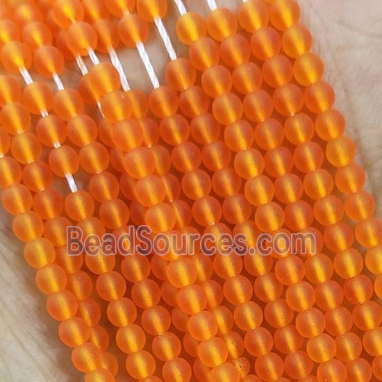 Orange Glass Seed Beads Round Matte