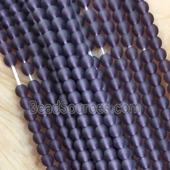 Purple Glass Seed Beads Round Matte