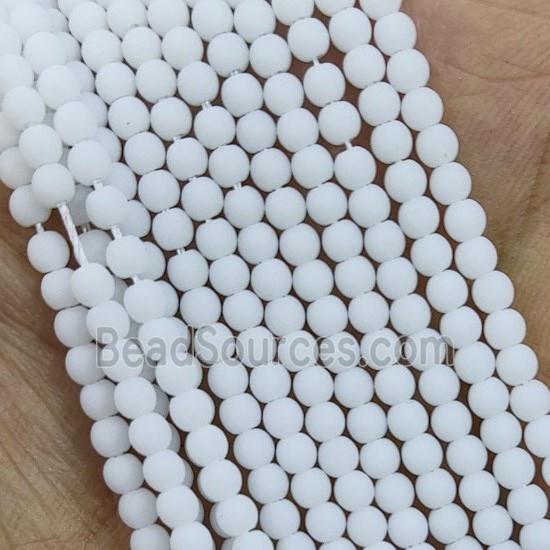 White Glass Seed Beads Round Matte