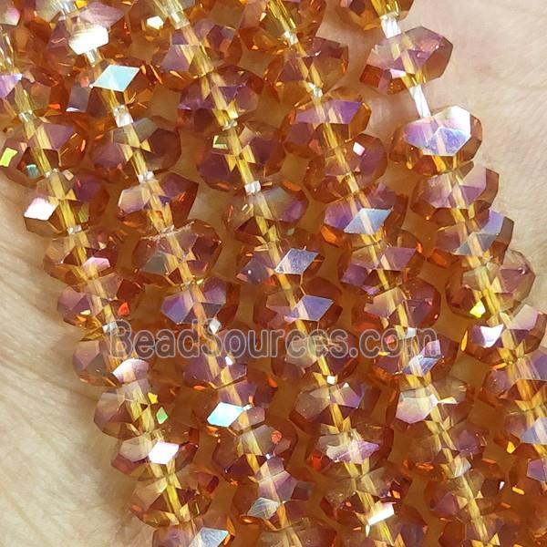 Champagne Crystal Glass Beads Faceted Rondelle