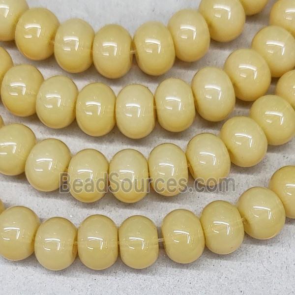 Jadeite Glass Rondelle Beads