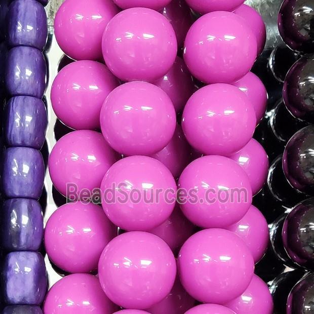 Hotpink Resin Beads Smooth Round