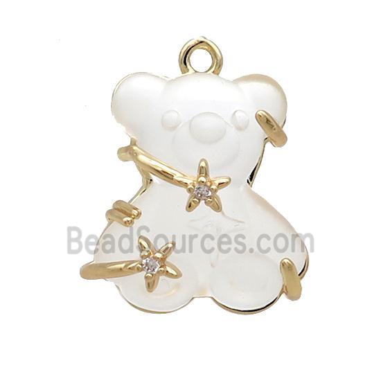 White Resin Bear Pendant