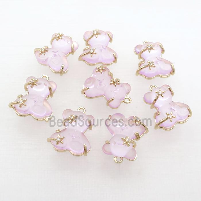 Lt.purple Resin Bear Pendant