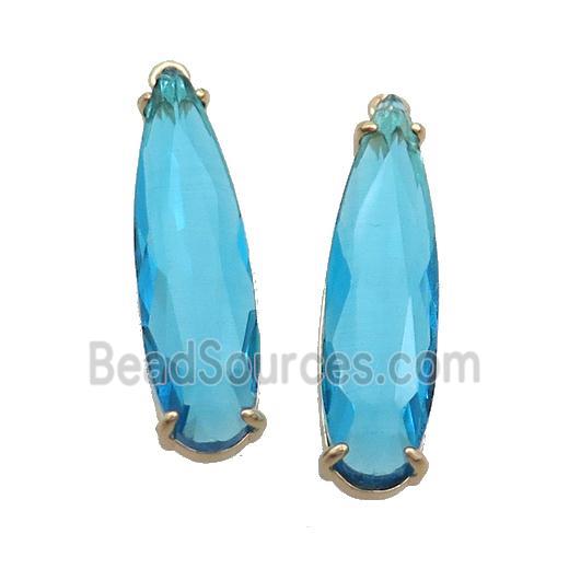 Blue Crystal Glass Teardrop Pendant