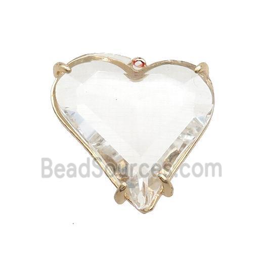 Clear Crystal Glass Heart Pendant