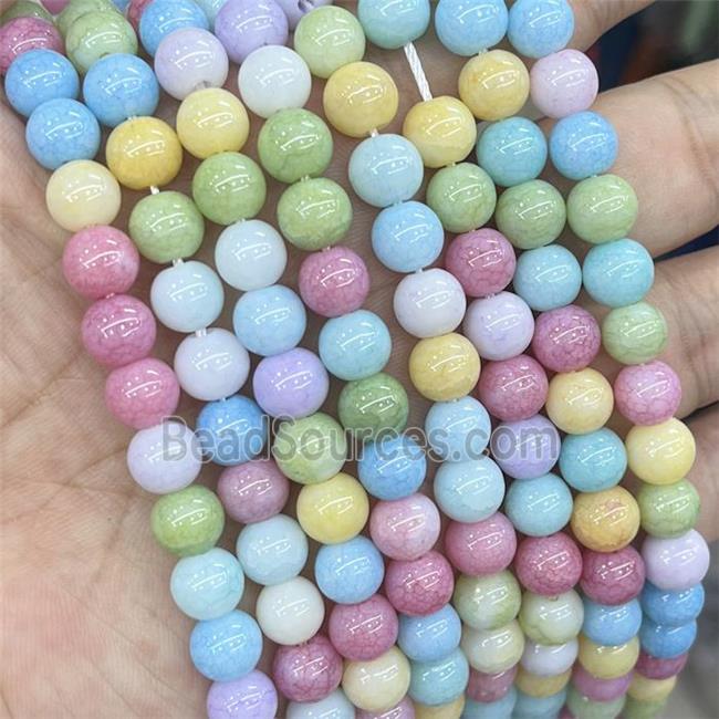 Ceramic Glass Beads Smooth Round Mixed Color