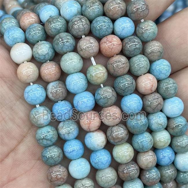 Ceramic Glass Beads Smooth Round Mixed Color