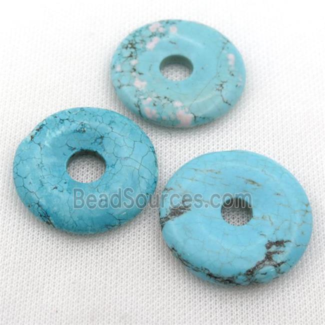 Magnesite Turquoise donut pendant