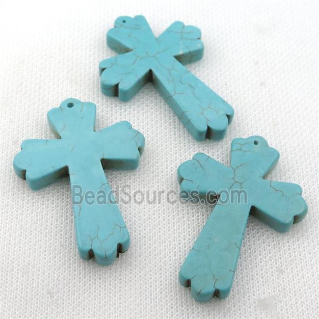 Magnesite Turquoise cross pendant