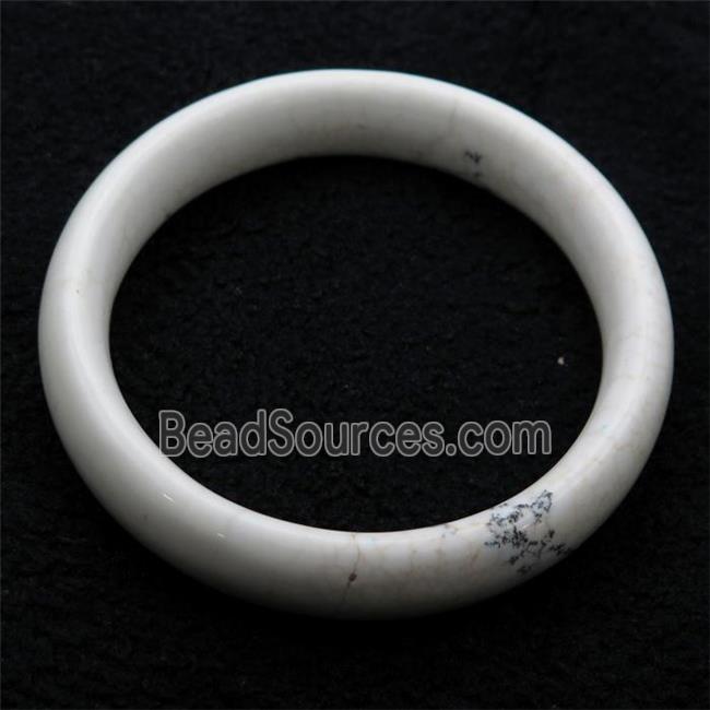 natural white Magnesite Turquoise Bangle