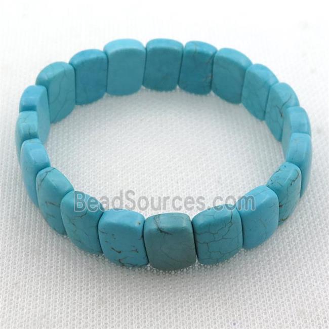 Magnesite Turquoise Bracelet, stretch