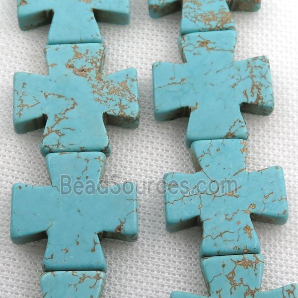 Magnesite Turquoise cross beads