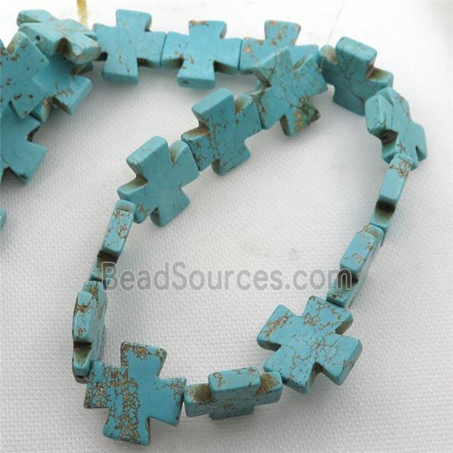 Magnesite Turquoise cross beads