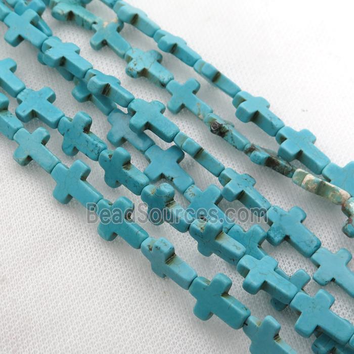 Magnesite Turquoise beads, cross
