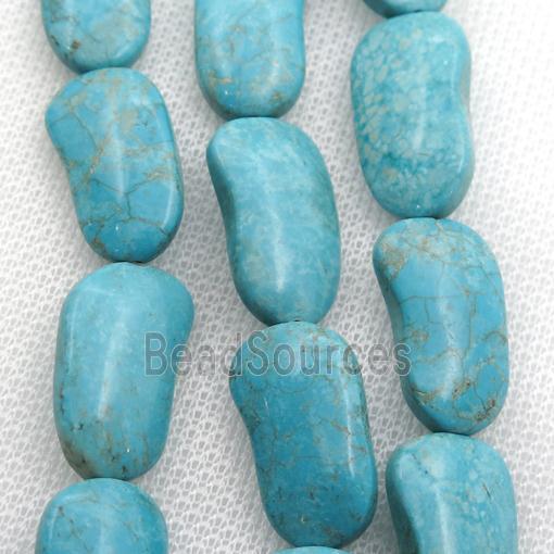 Magnesite Turquoise footprint beads