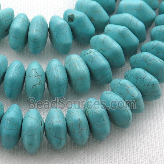 Magnesite Turquoise hexagon beads