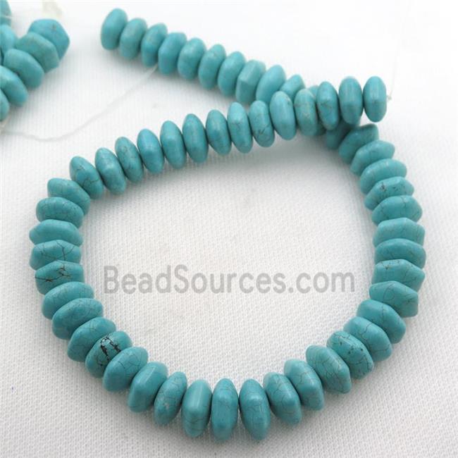 Magnesite Turquoise hexagon beads