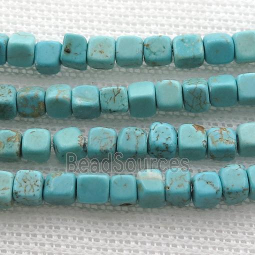 Magnesite Turquoise cube beads