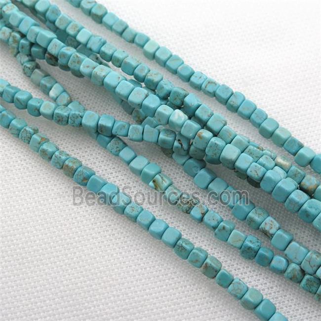 Magnesite Turquoise cube beads