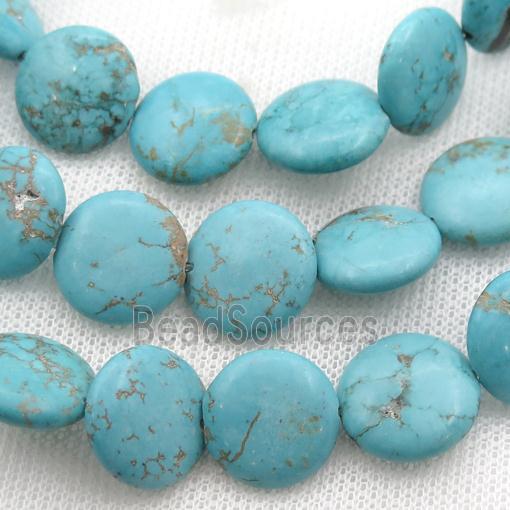 blue Magnesite Turquoise beads, coin