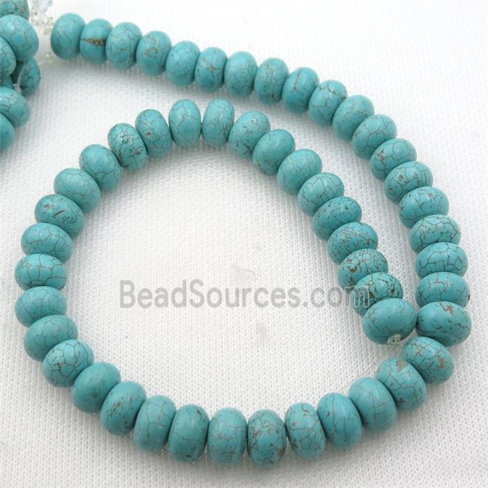 blue Magnesite Turquoise rondelle beads