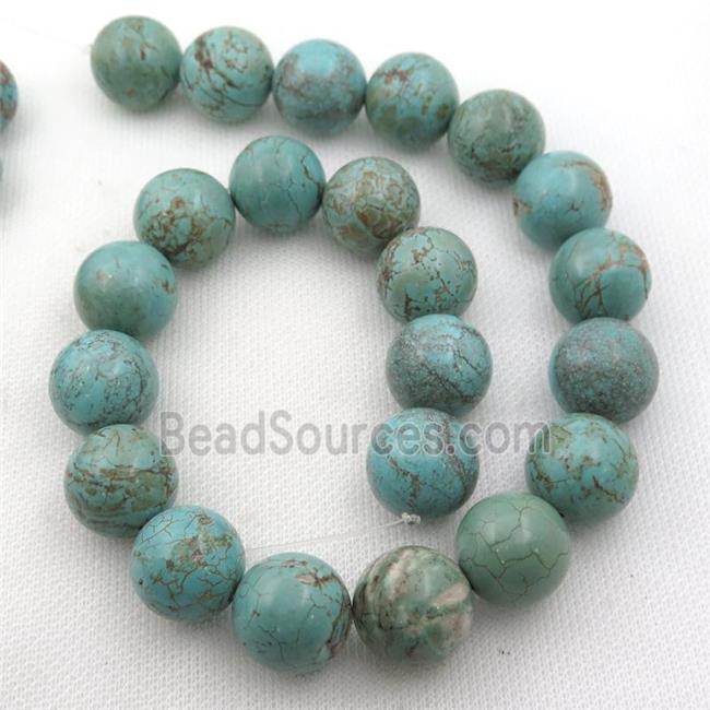 round Magnesite Turquoise beads, green