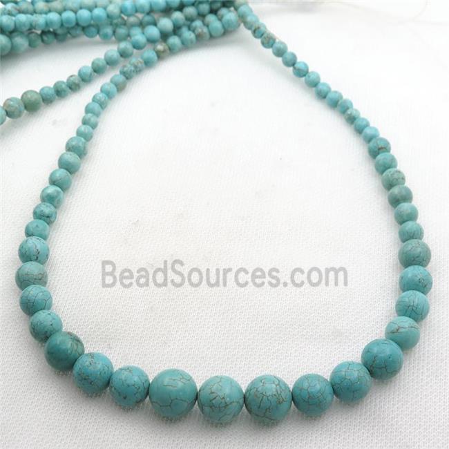 green Magnesite Turquoise graduated beads, round