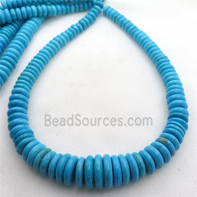 Magnesite Turquoise graduated beads, heishi