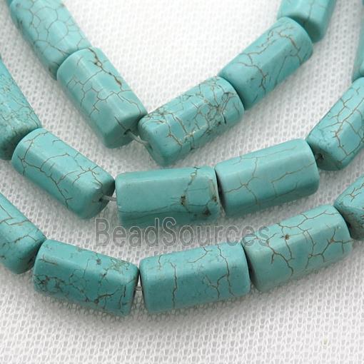 green Magnesite Turquoise beads, faceted tube