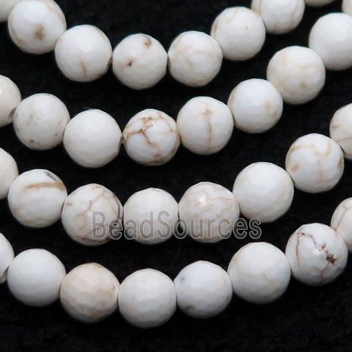 white Magnesite Turquoise beads, faceted round