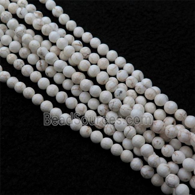 white Magnesite Turquoise beads, faceted round