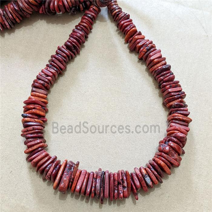 orange Magnesite Turquoise graduated beads, freeform