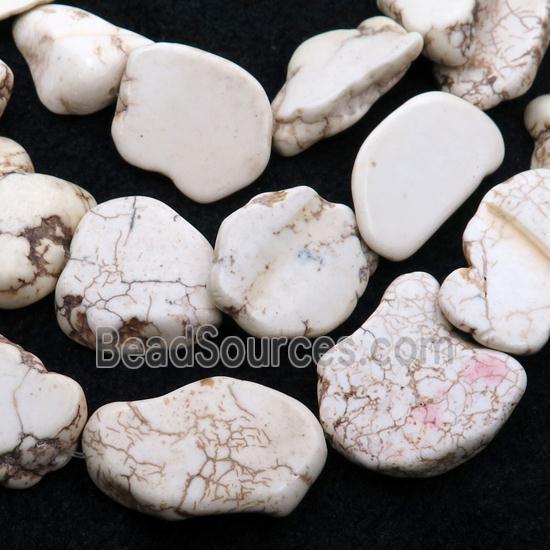 white Magnesite Turquoise slice beads