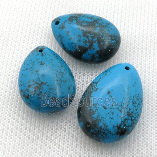 blue Sinkiang Turquoise teardrop pendant