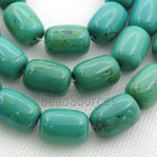 green Sinkiang Turquoise barrel beads