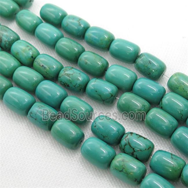 green Sinkiang Turquoise barrel beads