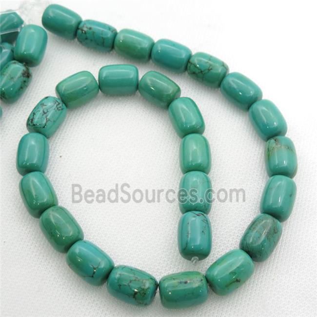 green Sinkiang Turquoise barrel beads