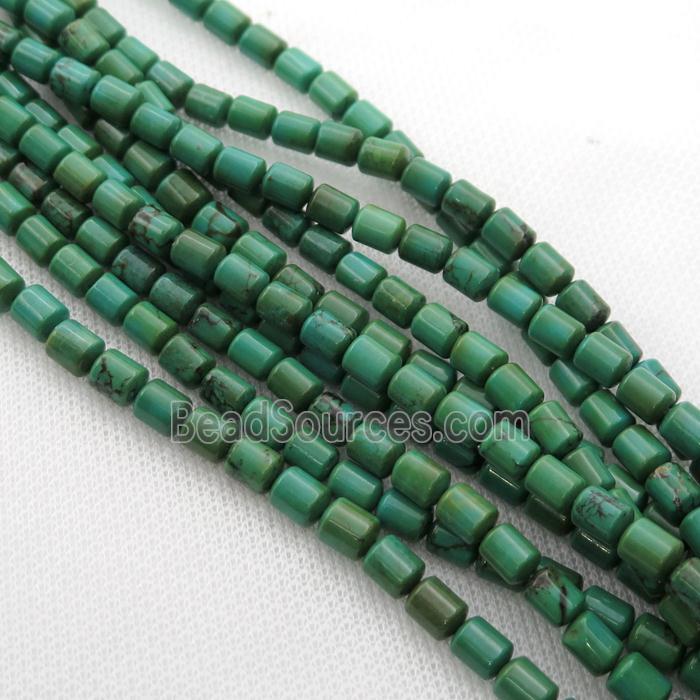 Sinkiang Turquoise tube beads, green