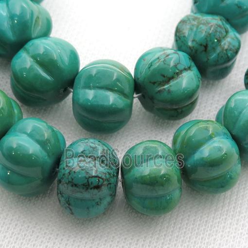 green Sinkiang Turquoise Beads, lantern