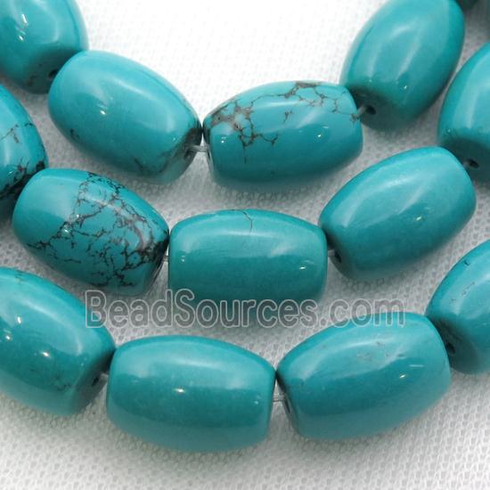 blue Sinkiang Turquoise barrel beads